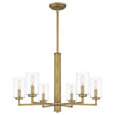 Quoizel Sunburst 6-Light Weathered Brass Chandelier SUN5026WS